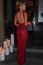 Natalie Sequin Glitter Evening Gown