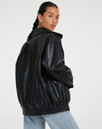 Paloma Oversized Leather Bomber Jacket