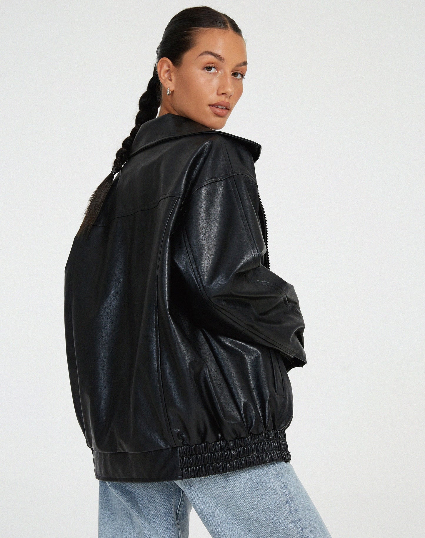 Paloma Oversized Leather Bomber Jacket