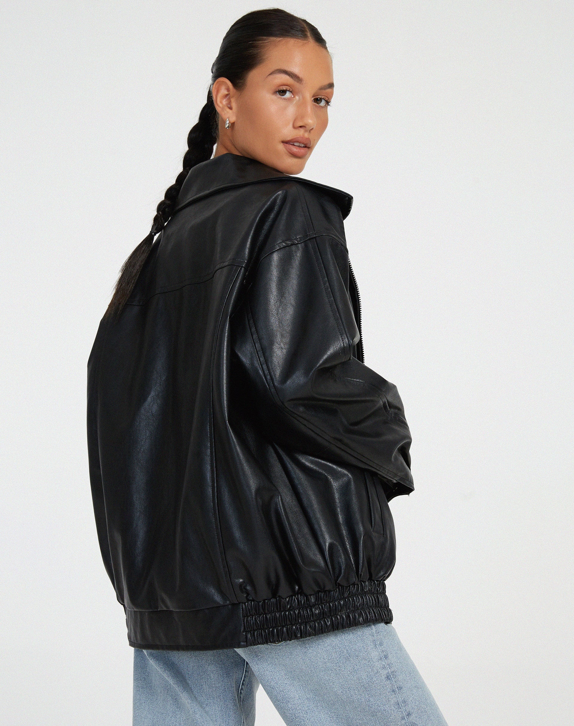 Paloma Oversized Leather Bomber Jacket