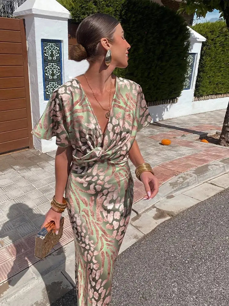 Grace Copper Cocktail Midi Dress