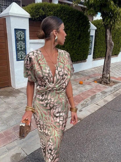 Grace Copper Cocktail Midi Dress