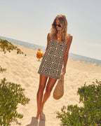 Patchwork Crochet Mini Cover Up Dress