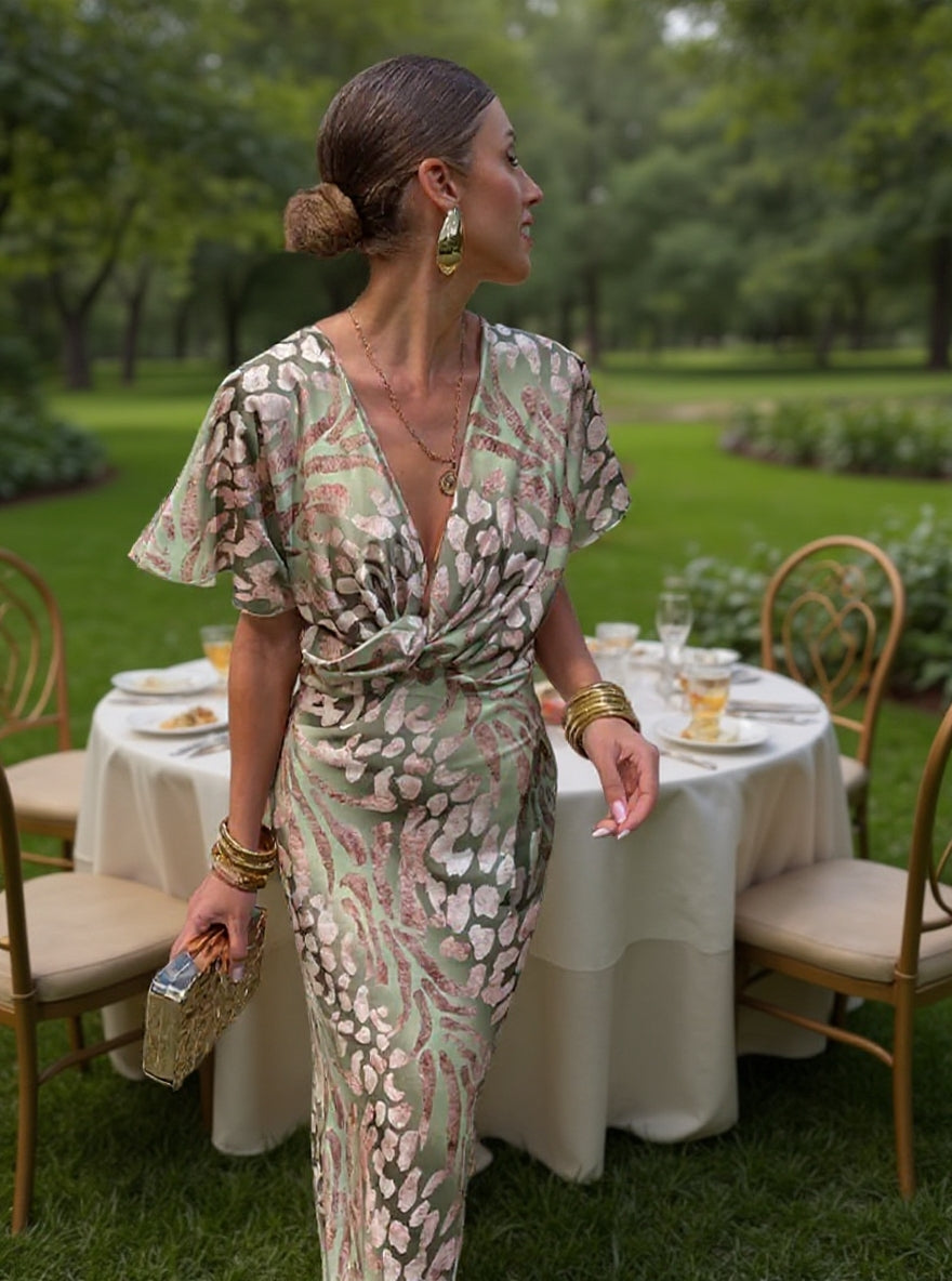 Grace Copper Cocktail Midi Dress