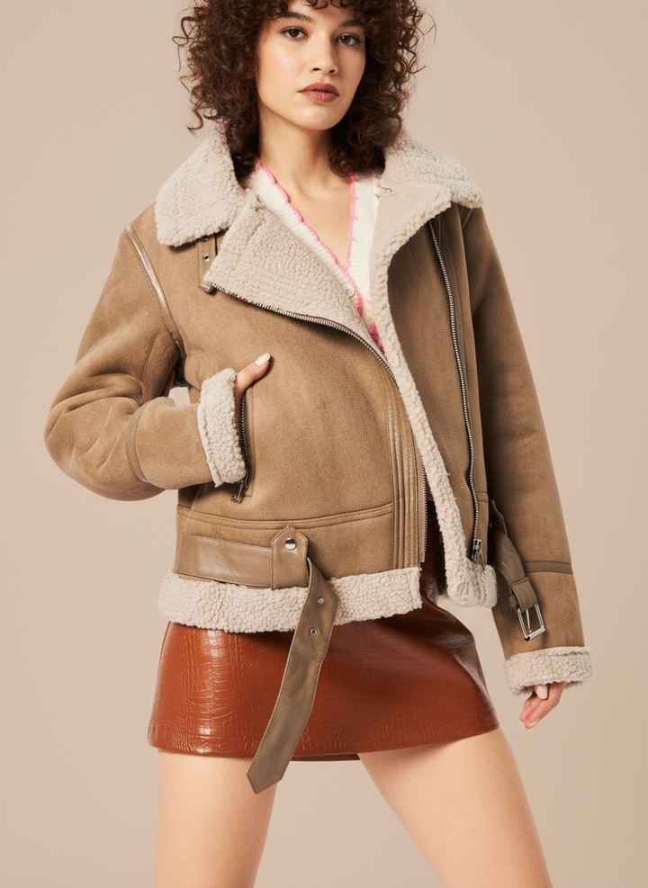 Lumiera Suede Shearling Jacket 4