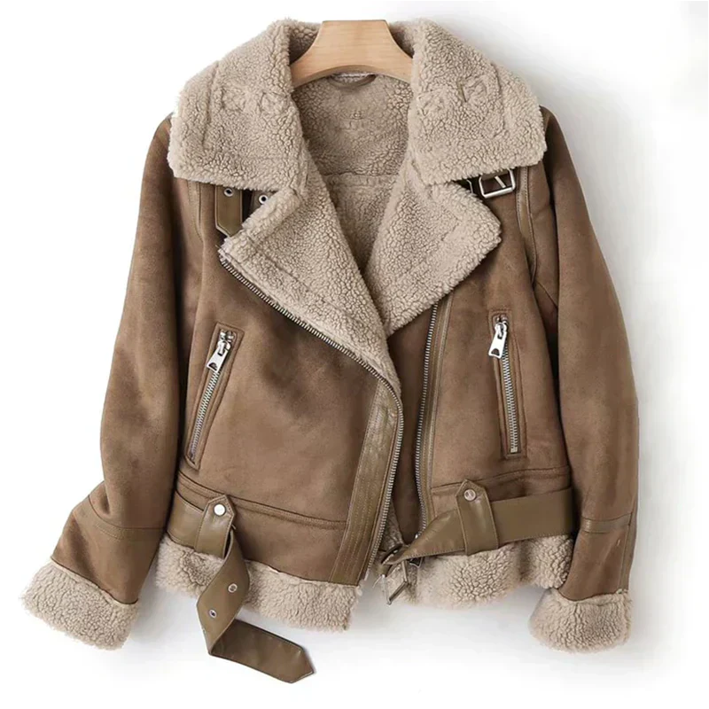 Lumiera Suede Shearling Jacket brown