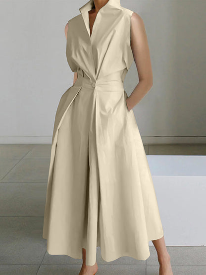 Isabella White Cotton Midi Dress