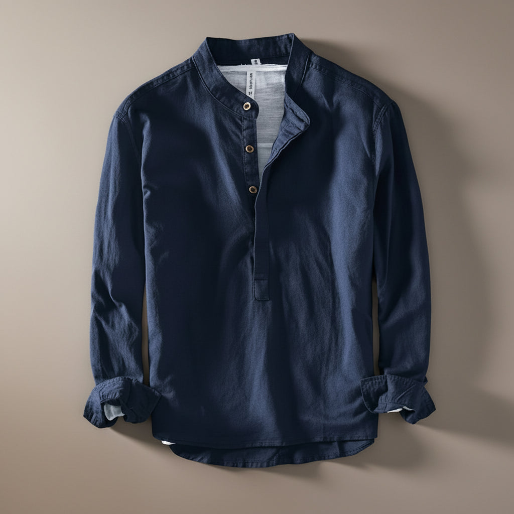 Arturo Linen Mandarin Shirt