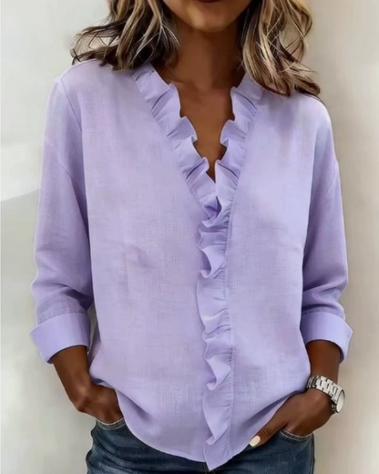Riley Chic V-Neck Long Sleeve Blouse