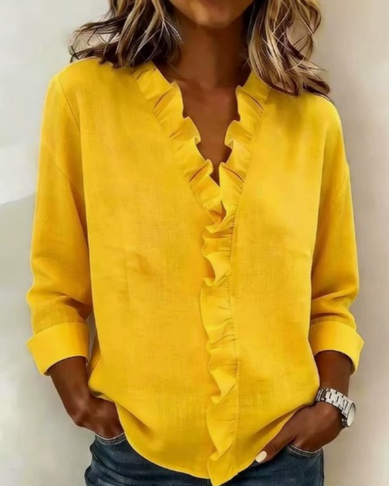 Riley Chic V-Neck Long Sleeve Blouse