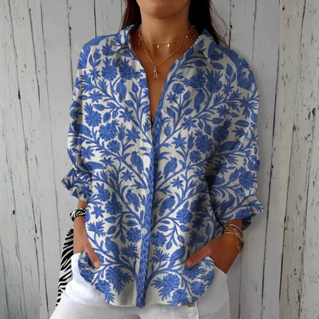 Clara Floral Garden Print Blouse