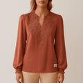 Scalloped Lace Floral Blouse
