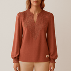 Scalloped Lace Floral Blouse