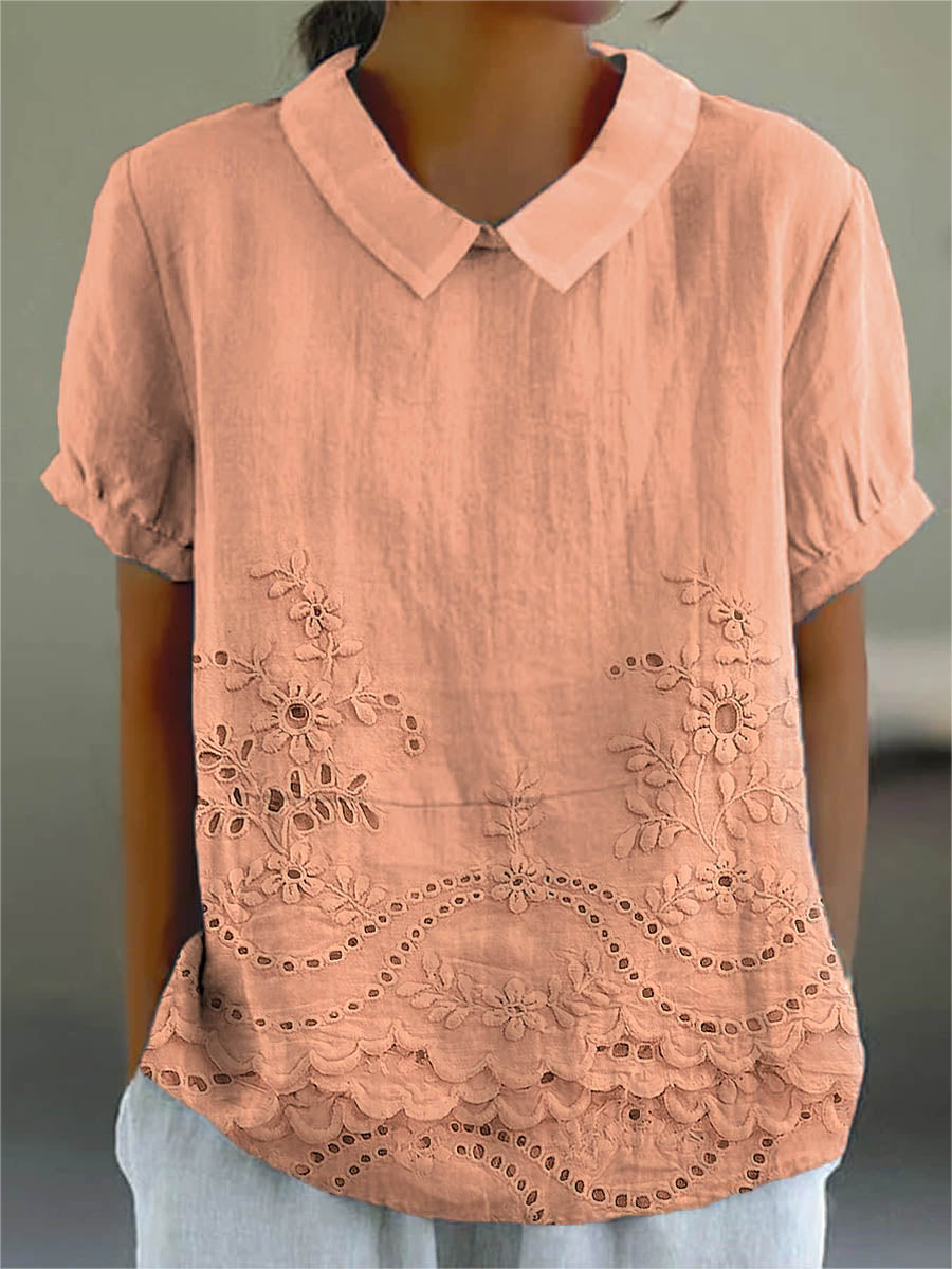 Ashley Floral Embroidered Button-Down Shirt