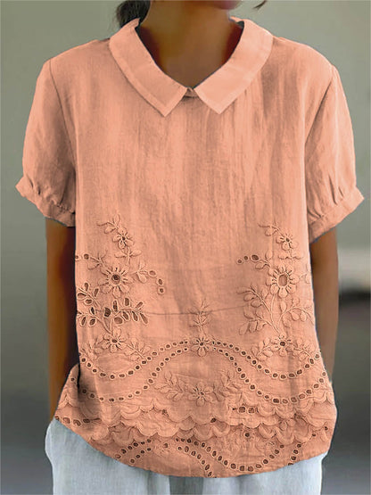 Ashley Floral Embroidered Button-Down Shirt