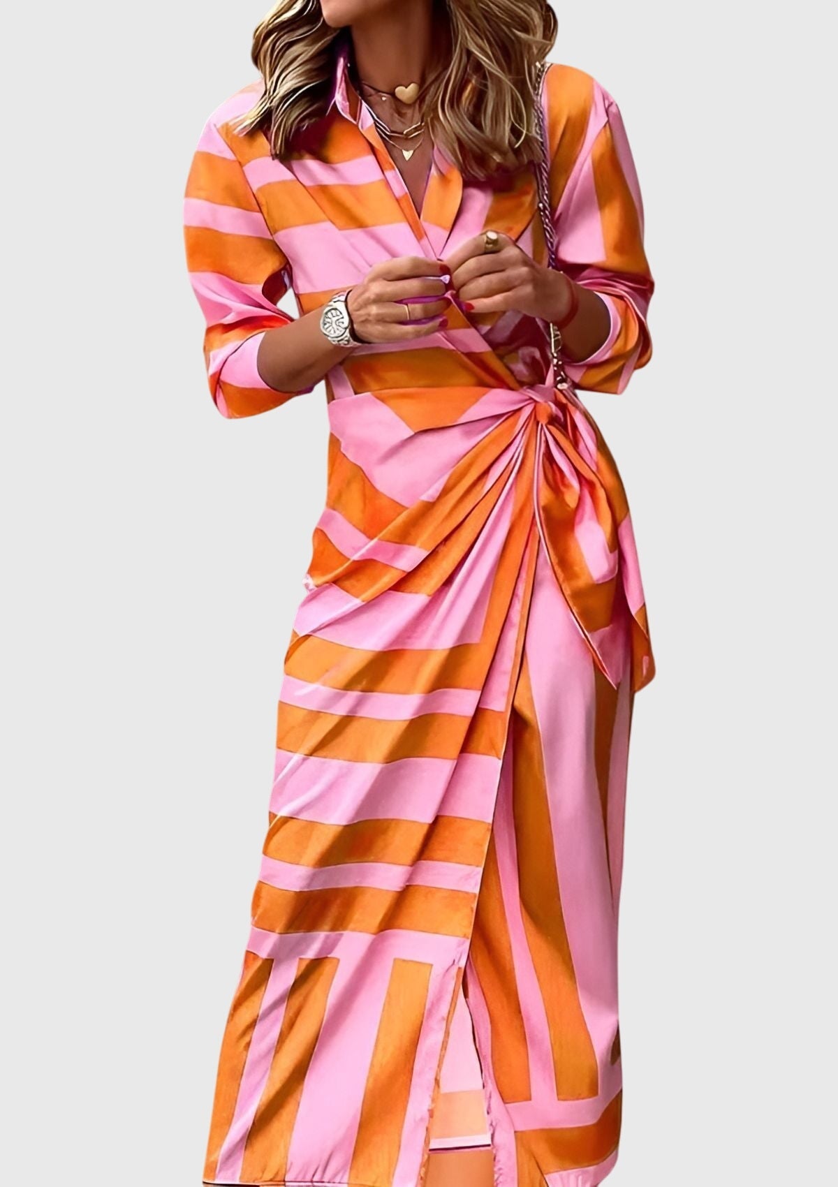 Fiona Printed Wrap Midi Dress
