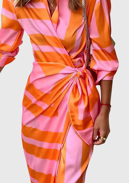 Azaria Elegant Printed Wrap Dress for Women
