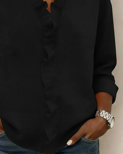 Riley Chic V-Neck Long Sleeve Blouse