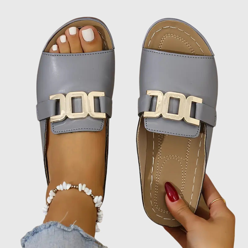 Fiora Cushioned Buckle Slide Sandals