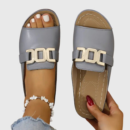 Fiora Cushioned Buckle Slide Sandals