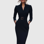 Elowara Elegant Midi Dress for Women
