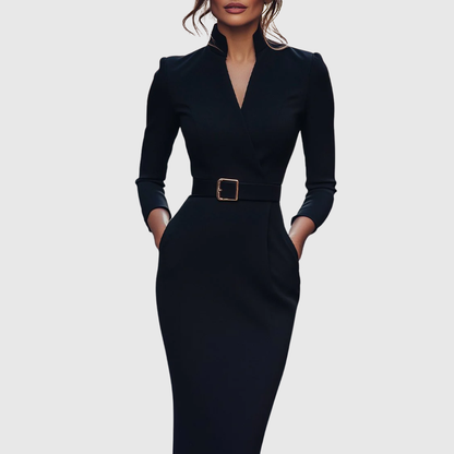Elowara Elegant Midi Dress for Women