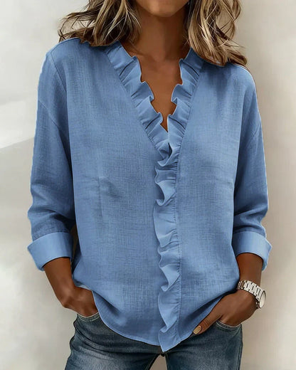 Riley Chic V-Neck Long Sleeve Blouse