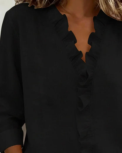 Riley Chic V-Neck Long Sleeve Blouse