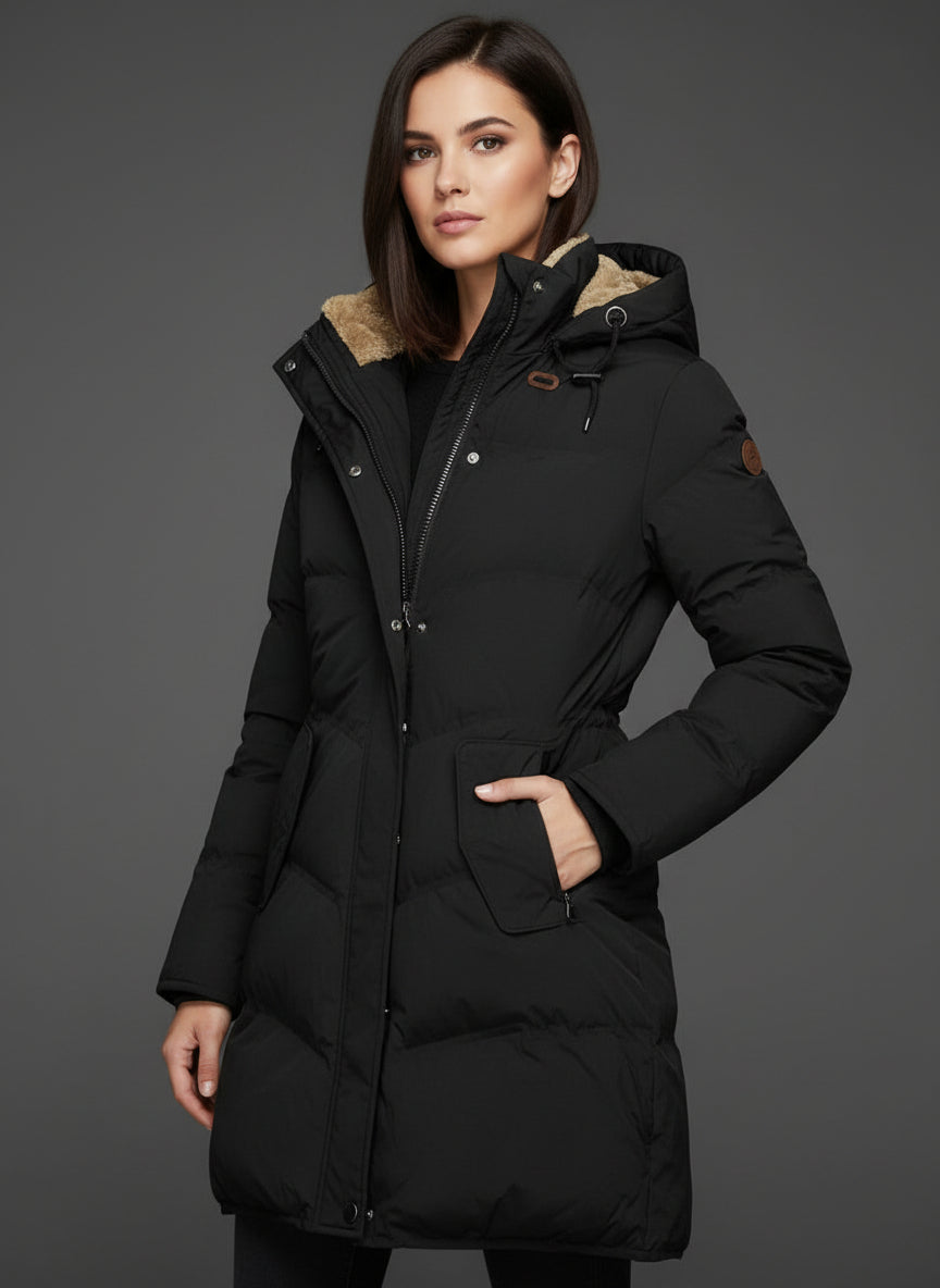 Ivana Long Quilted Hooded Jacket
