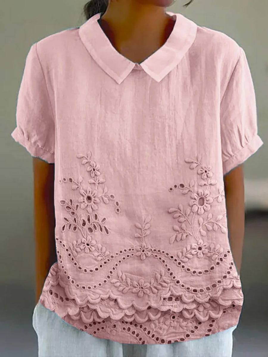 Ashley Floral Embroidered Button-Down Shirt
