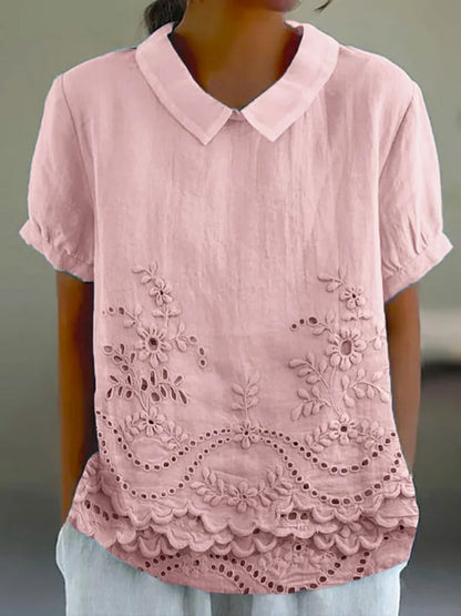 Ashley Floral Embroidered Button-Down Shirt