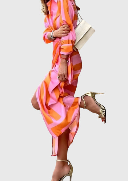 Fiona Printed Wrap Midi Dress