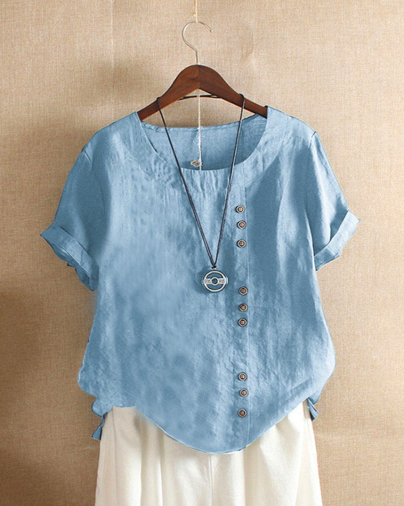 Harper Breezy Button-Front Summer Blouse
