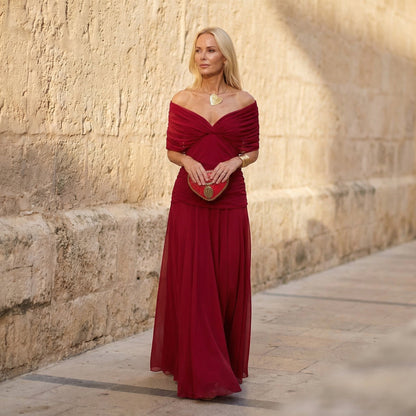 Sienna Satin Evening Midi Dress