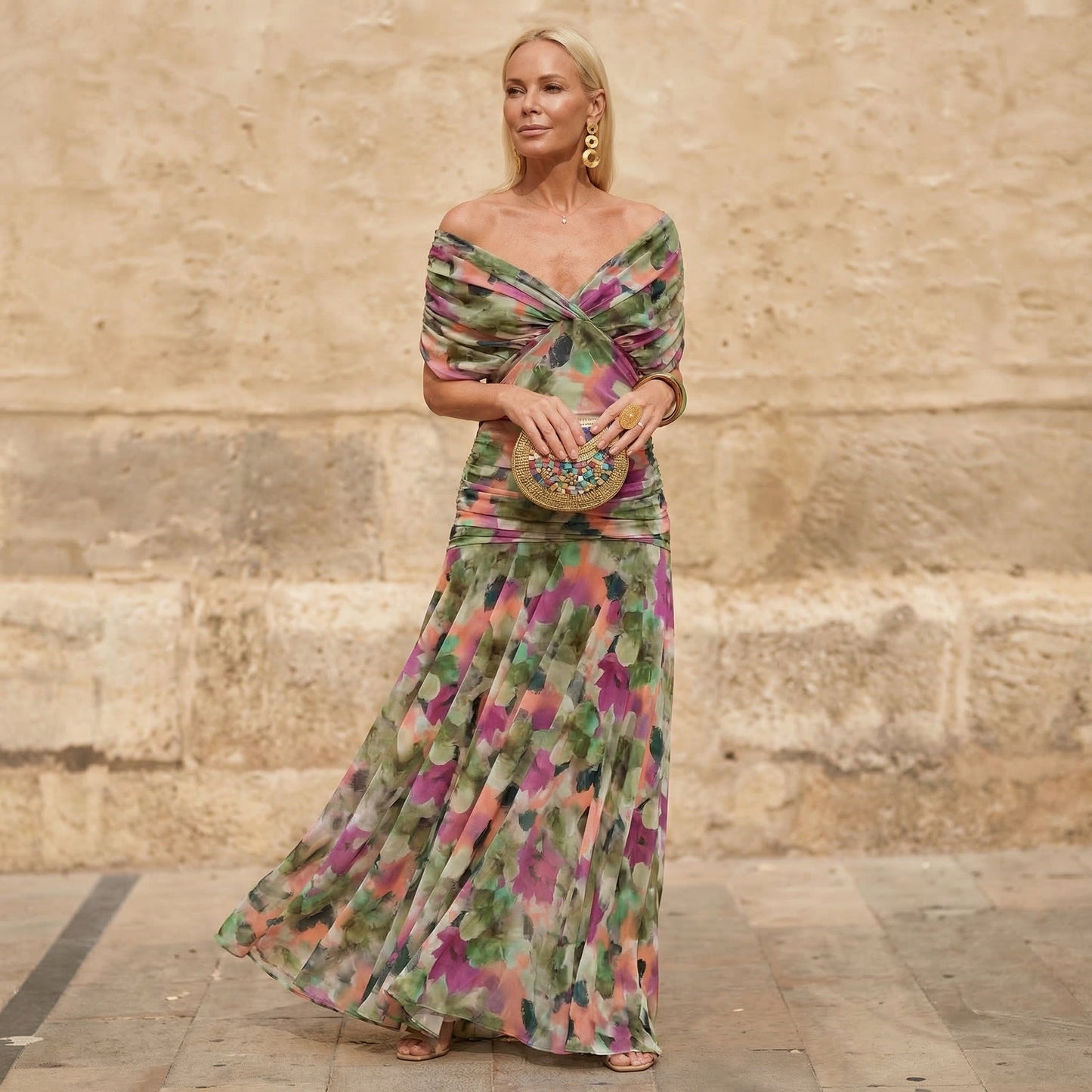 Sienna Satin Evening Midi Dress