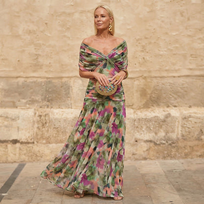Sienna Satin Evening Midi Dress
