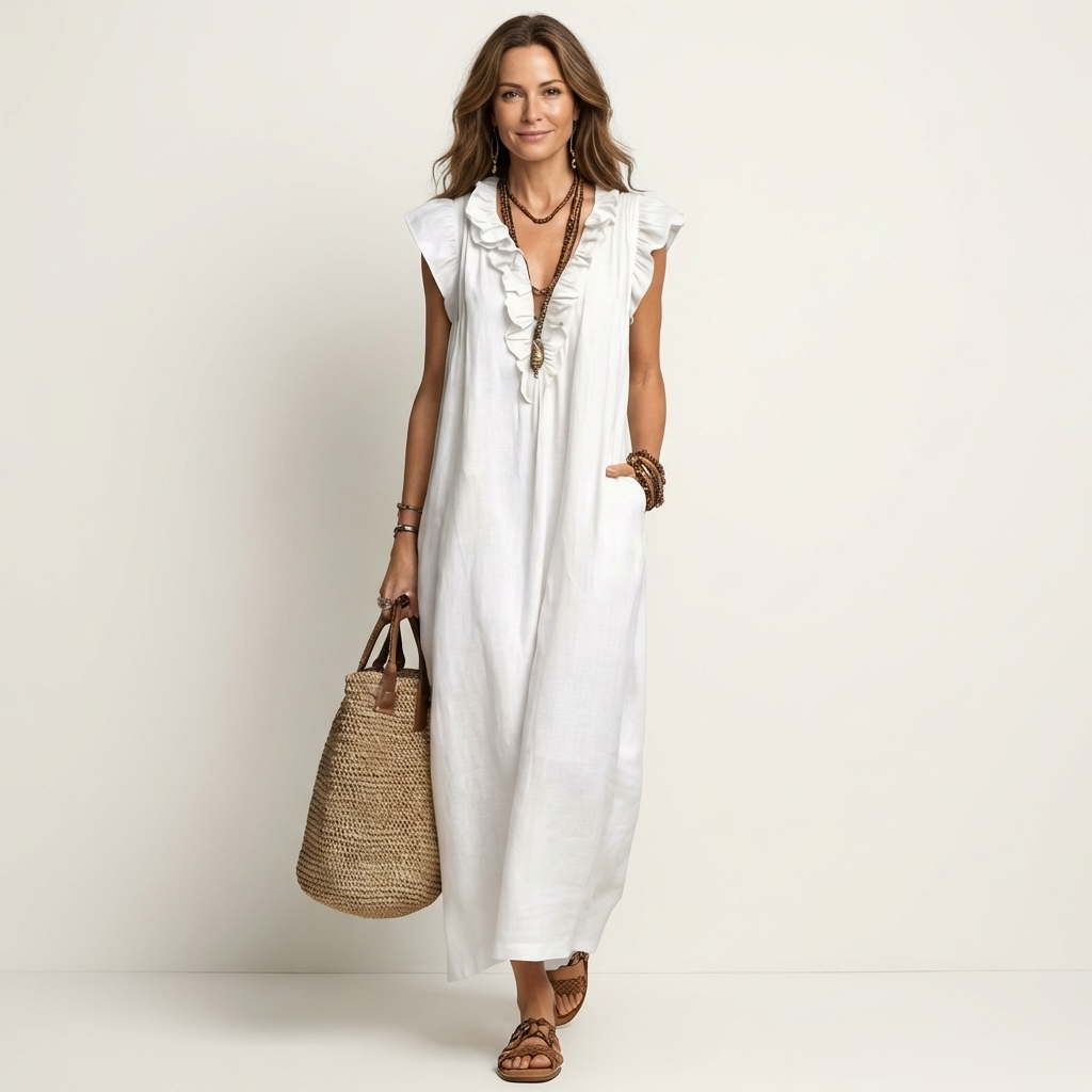 Rosalie Elegant Ruffle Maxi Dress