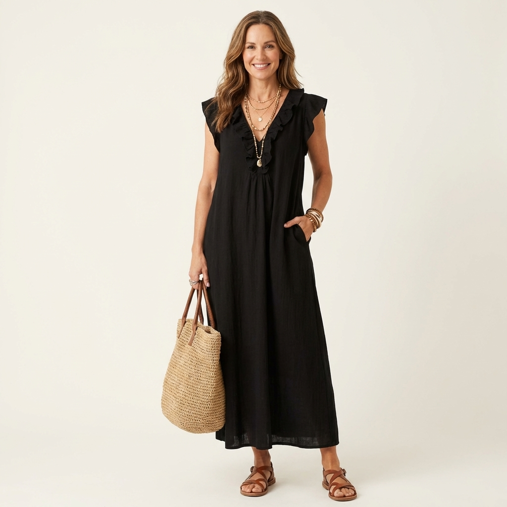 Rosalie Elegant Ruffle Maxi Dress
