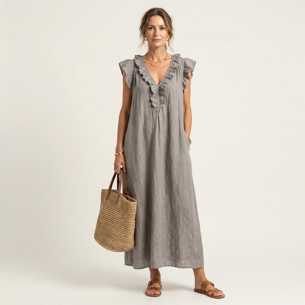 Rosalie Elegant Ruffle Maxi Dress