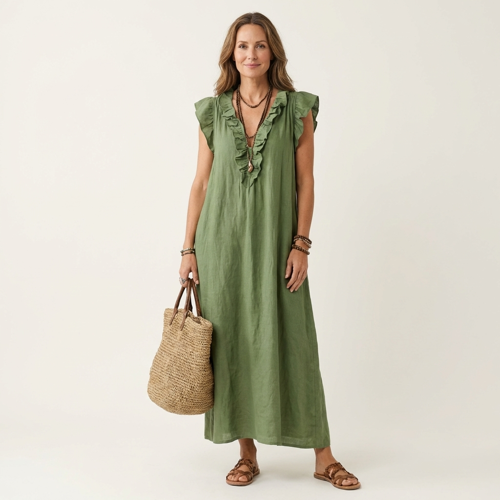 Rosalie Elegant Ruffle Maxi Dress