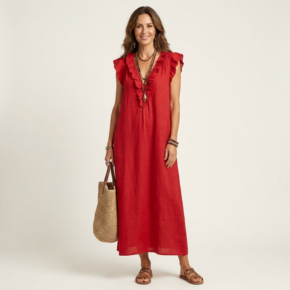 Rosalie Elegant Ruffle Maxi Dress