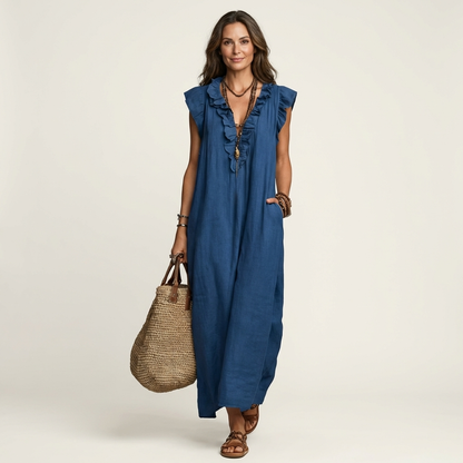 Rosalie Elegant Ruffle Maxi Dress
