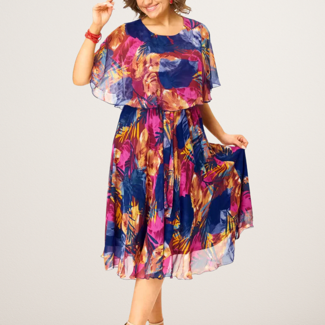 Juliette Chiffon Wrap Midi Cocktail Dress