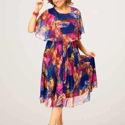 Juliette Chiffon Wrap Midi Cocktail Dress