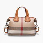 Leona Classic Plaid Vegan Leather Tote Bag