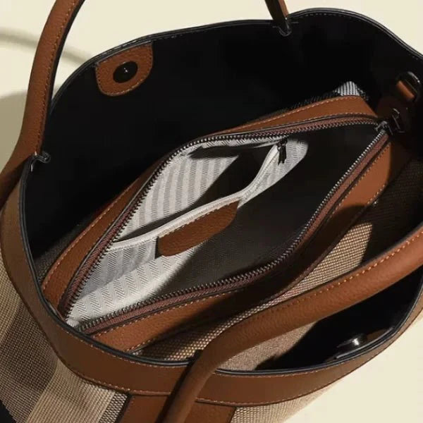 Livina Canvas Leather Tote Bag