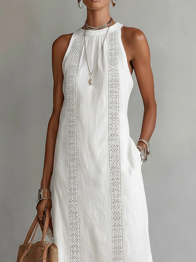 Daphne Classic Linen Midi Dress