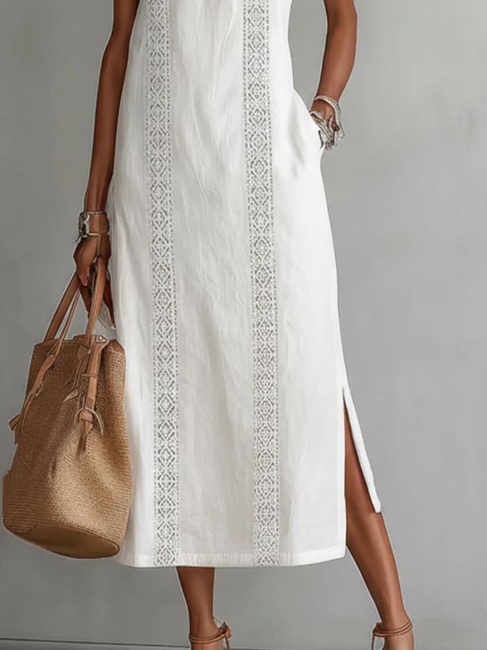 Daphne Classic Linen Midi Dress