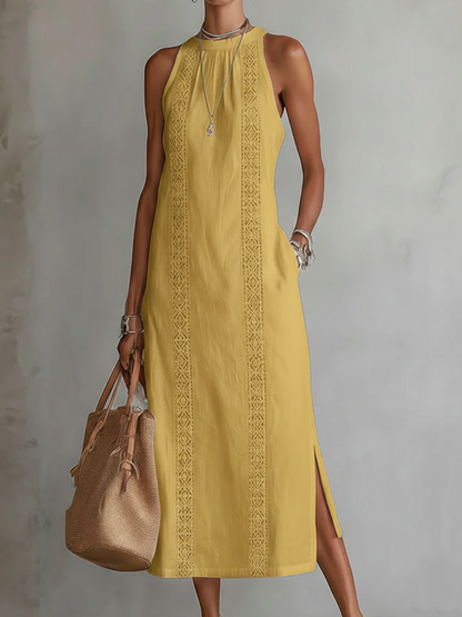 Daphne Classic Linen Midi Dress