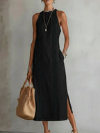 Daphne Classic Linen Midi Dress